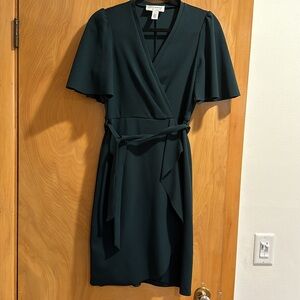 Donna Morgan Faux Wrap Cascading Skirt Dress Size 4